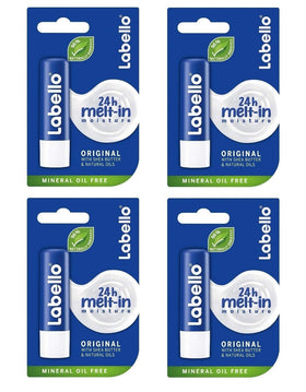 Labello Classic Care lip balm 4-pack for daily hydration and protection.