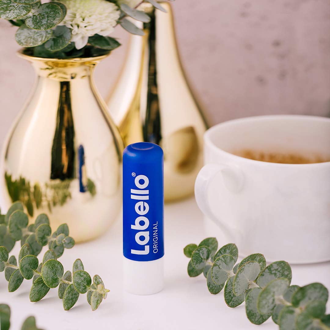 Labello Original Lip Balm cap-off showing compact, travel-friendly design