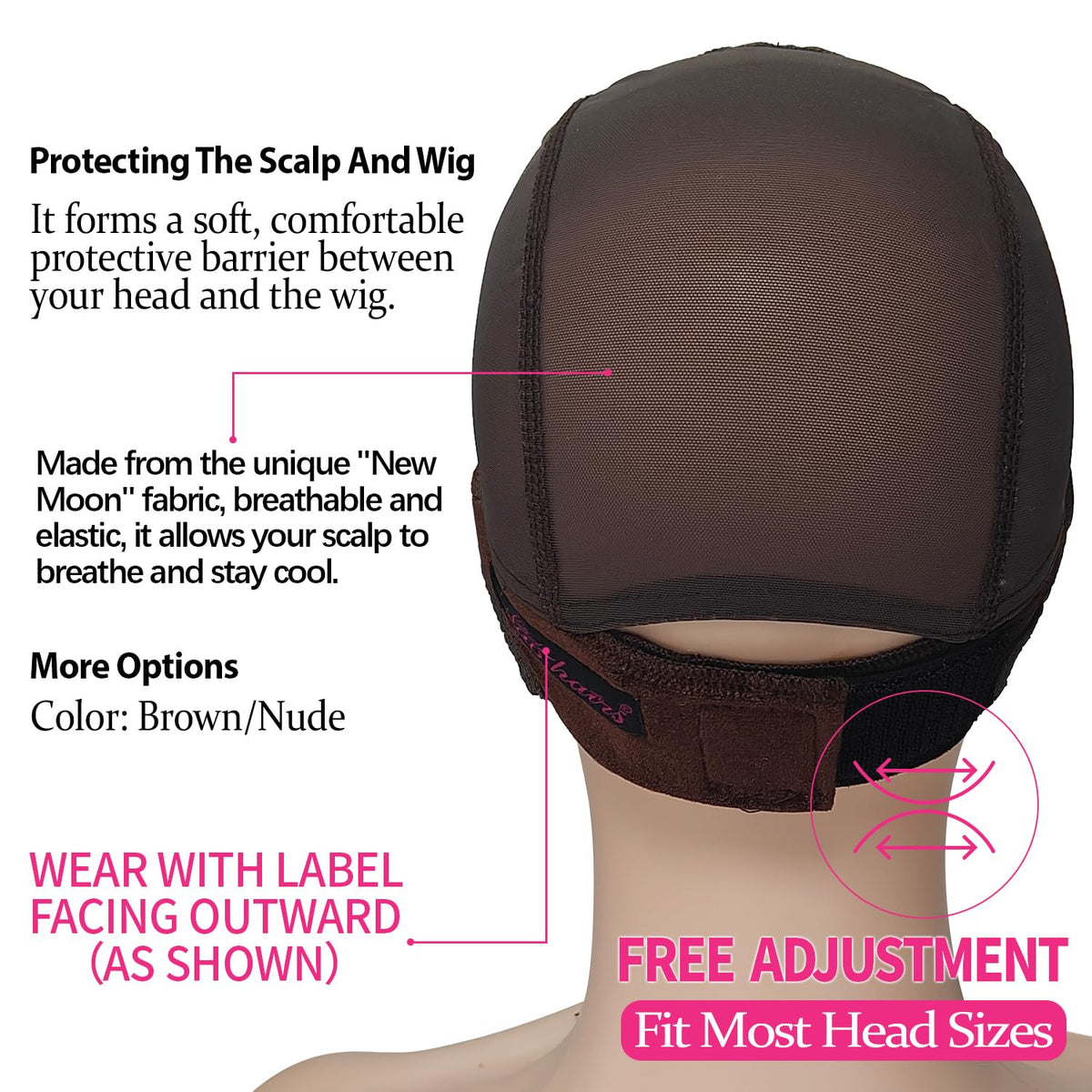 Ear-area design of Labhairs Lace-MAX cap for comfort and invisibility