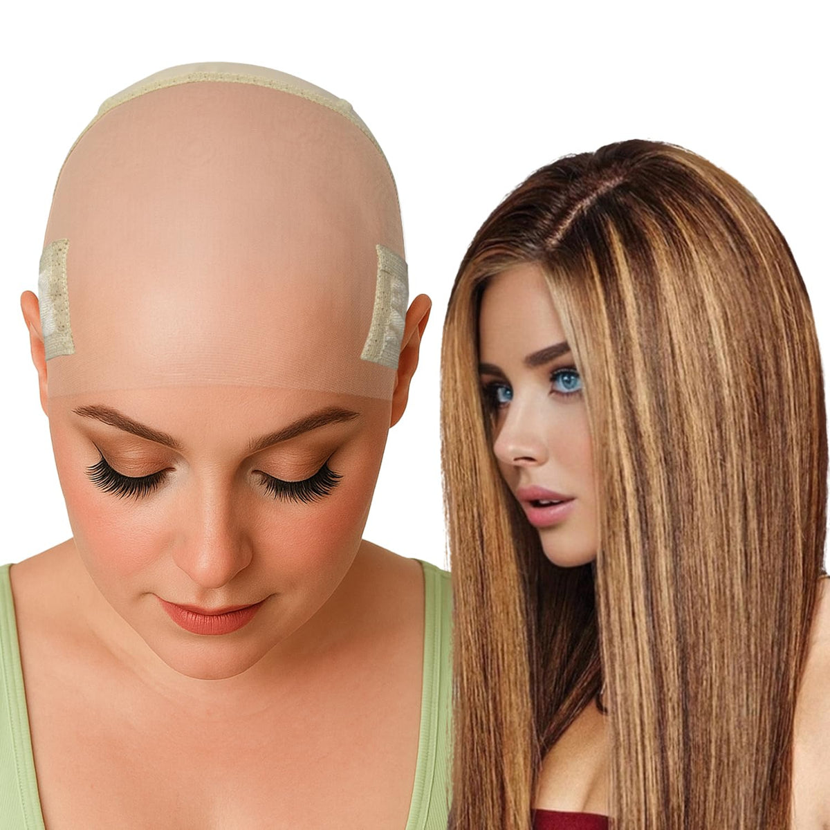 Labhairs Lace-MAX wig grip cap secures lace front wigs without glue.