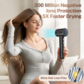 Labiim Hair Dryer LED display showing temperature and mode status.