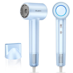 Labiim hair dryer with magnetic nozzle attachment enables focused airflow for faster drying.