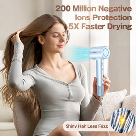 Labiim negative ion technology emits millions of ions to reduce static and boost shine.