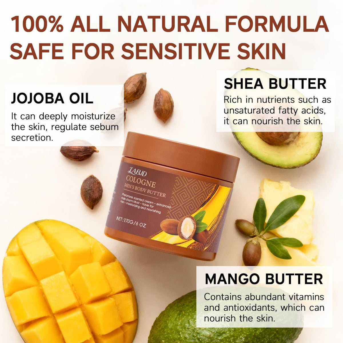 LABJD body butter moisturizing cream texture highlighting deep hydration