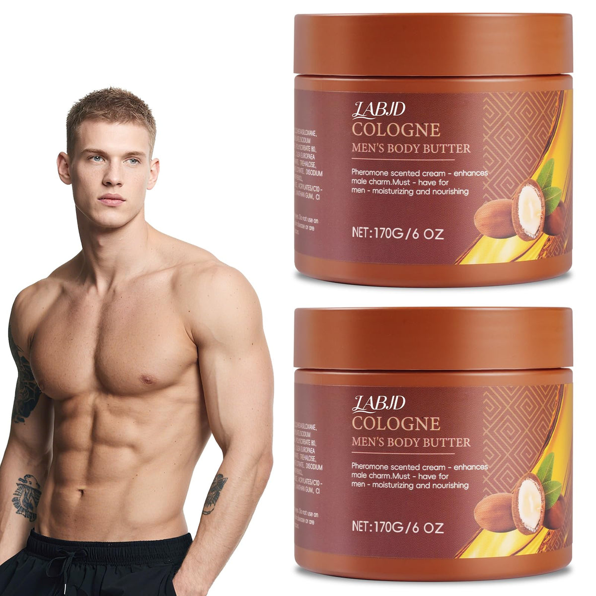 LABJD mens body butter 2-pack bottles for daily hydration