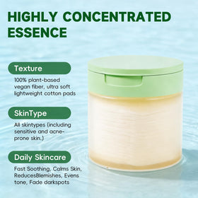 LABJD toning polish pads ingredients closeup highlights snail mucin and niacinamide for hydration.