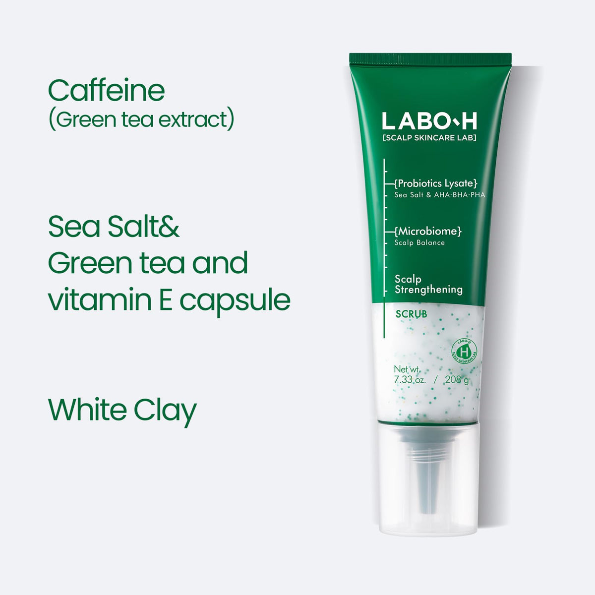 LABO-H Korean clarifying shampoo application shot shows gentle exfoliation on roots