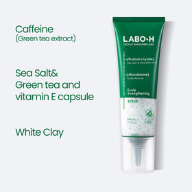 LABO-H Korean clarifying shampoo application shot shows gentle exfoliation on roots