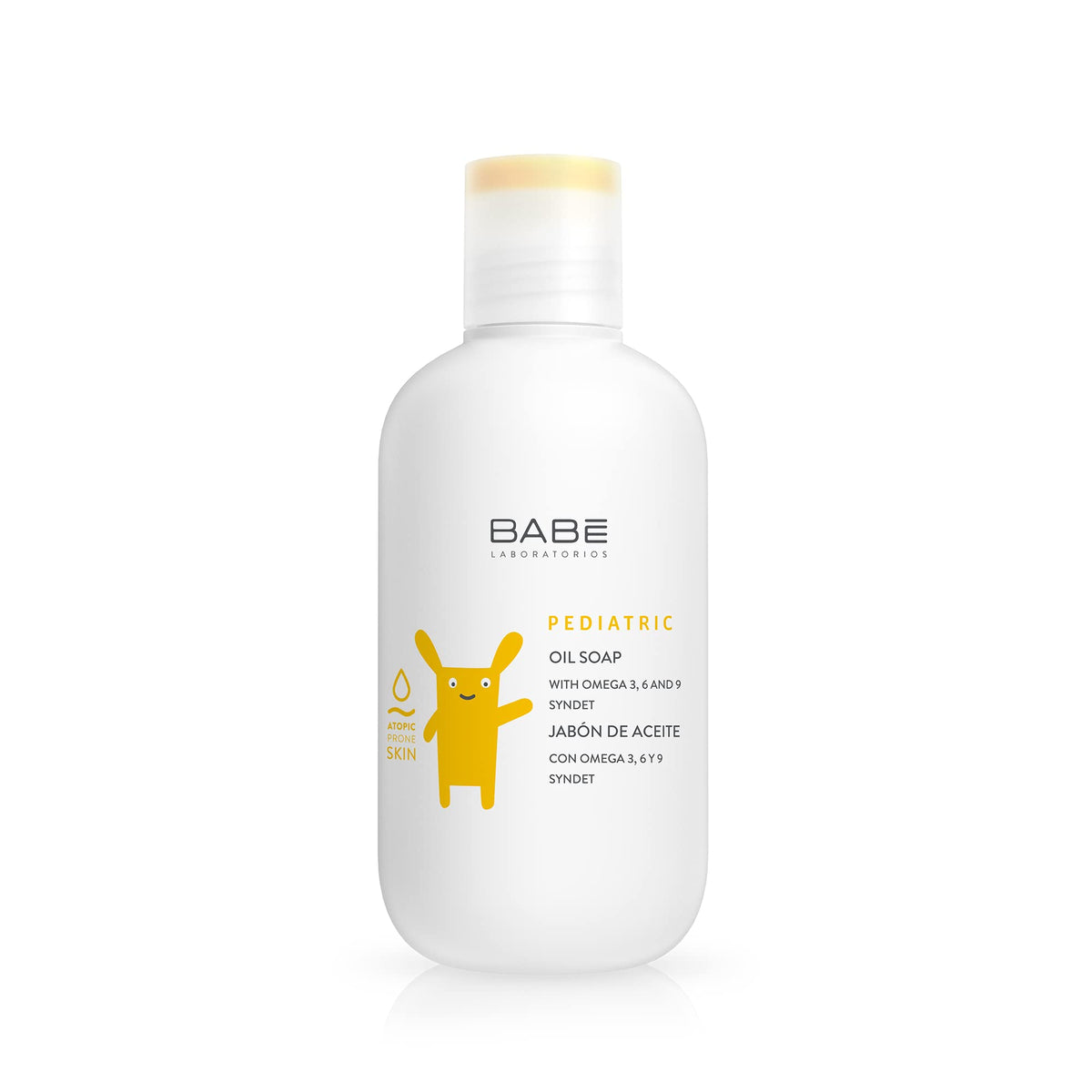 LABORATORIOS BABE bottle front view, a gentle pediatric cleanser for delicate skin.