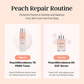 Laboreve PeachMicrobiome foam-free dispense showcases clean, non-sticky feel