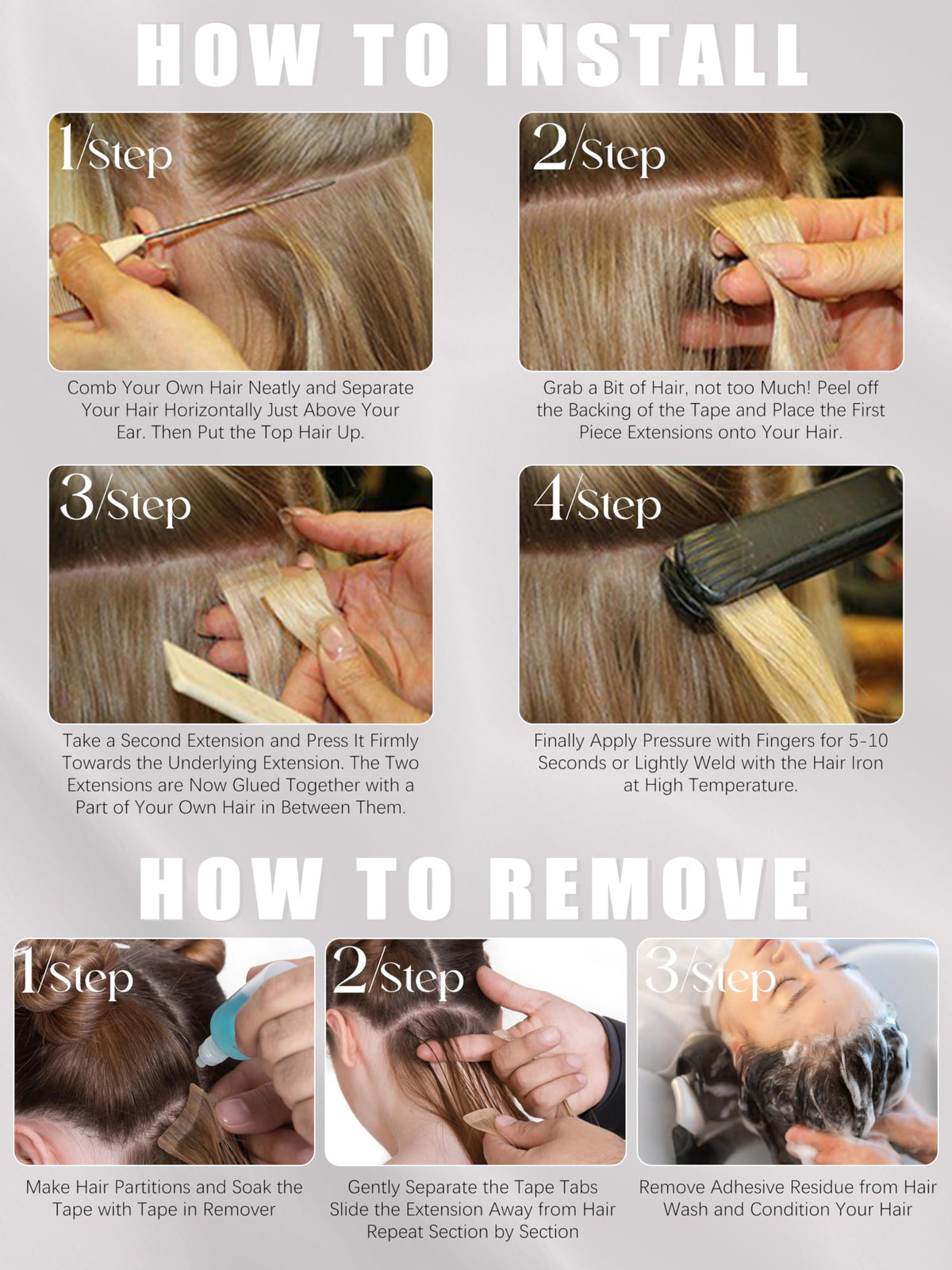 Lacer Blonde tape-in extensions 50-gram weight for natural movement