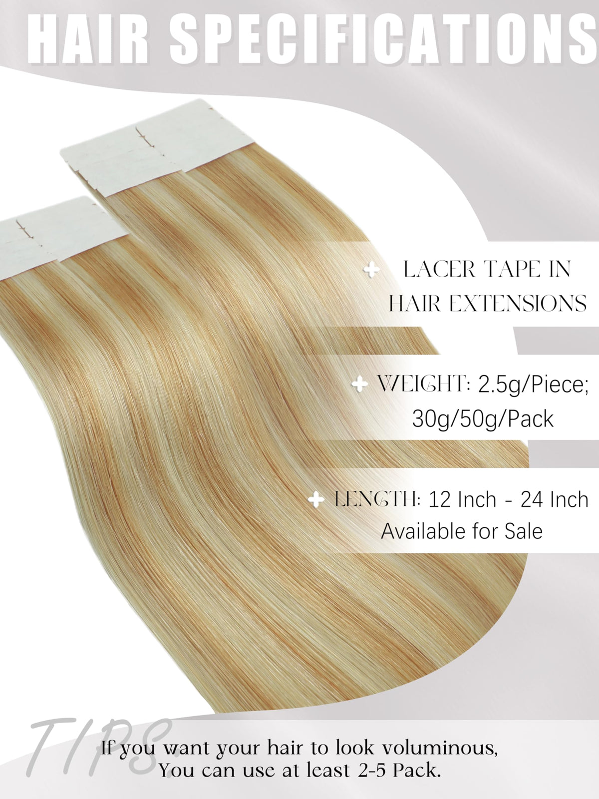 Lacer Blonde tape-in extensions skin weft visible for seamless wear