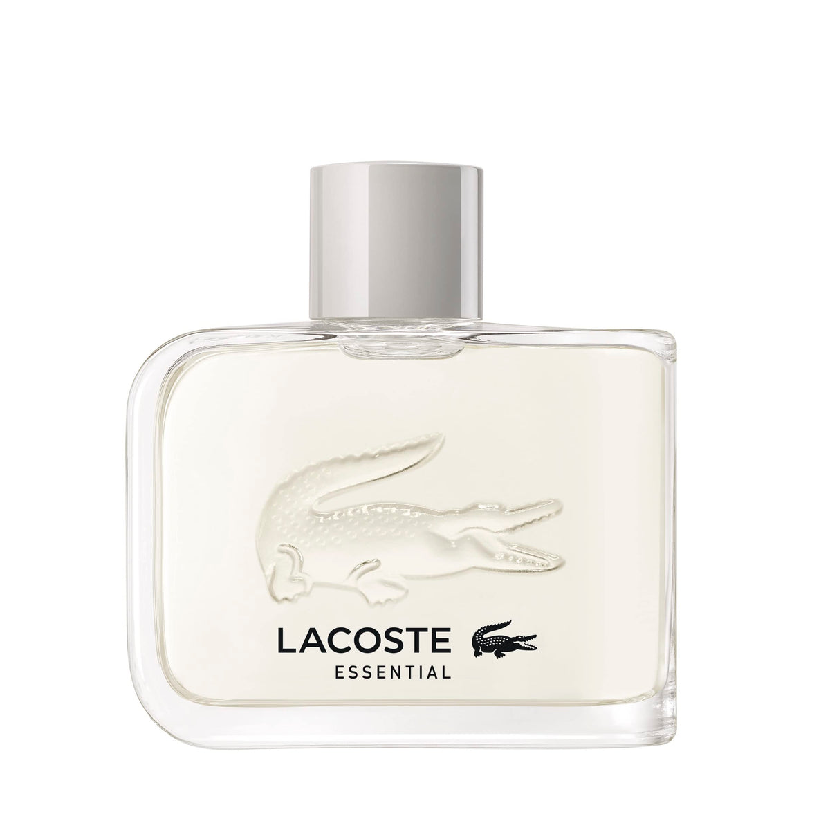 Lacoste Essential EDT 75ml bottle close-up, citrus and woods notes for daily wear