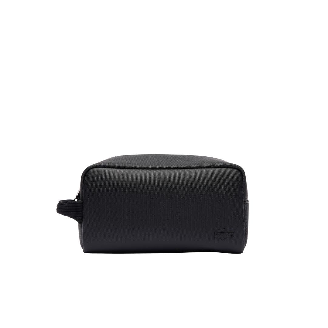 Lacoste toiletry kit black, front view showing organized storage for travel essentials