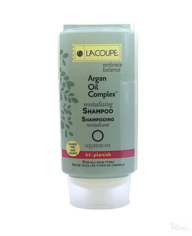 LACOUPE Embrace Balance Argan Oil Blend—rich moisture for healthy shine.