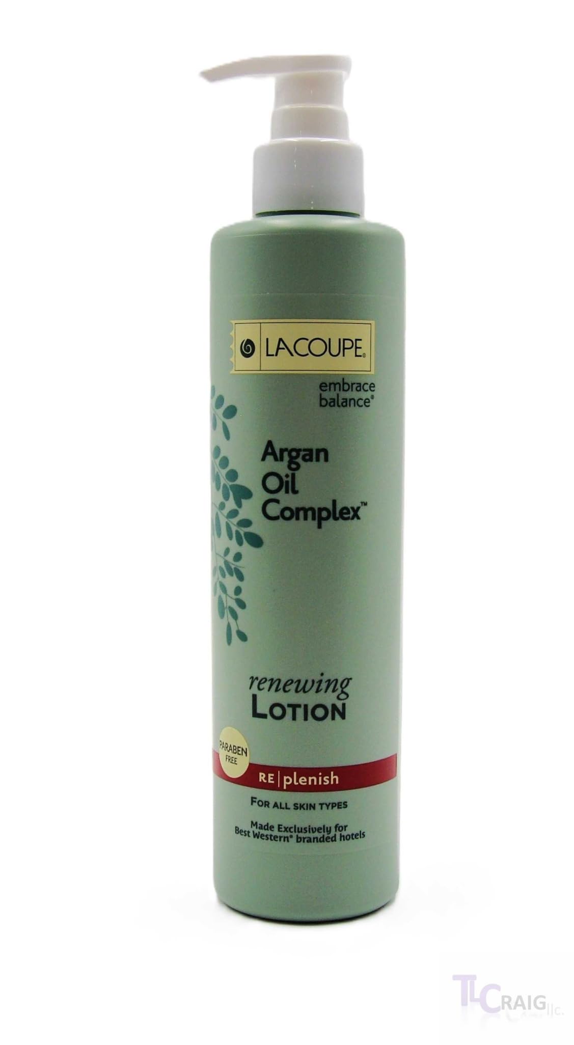 LACOUPE Embrace Balance bottle showing Argan Oil Complex for daily hydration