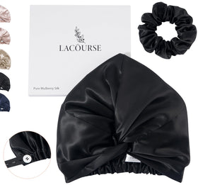 LaCourse anti-slip bonnet front view for secure overnight wear