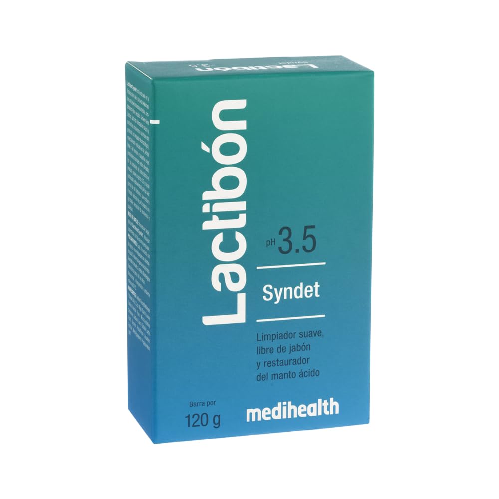 Lactibon Syndet pH 3.5 soap bar skin-clear action for daily balance.