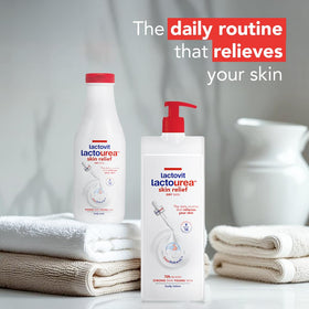 Lactovit Lactourea ingredients close-up emphasizes urea and lactic acid benefits.