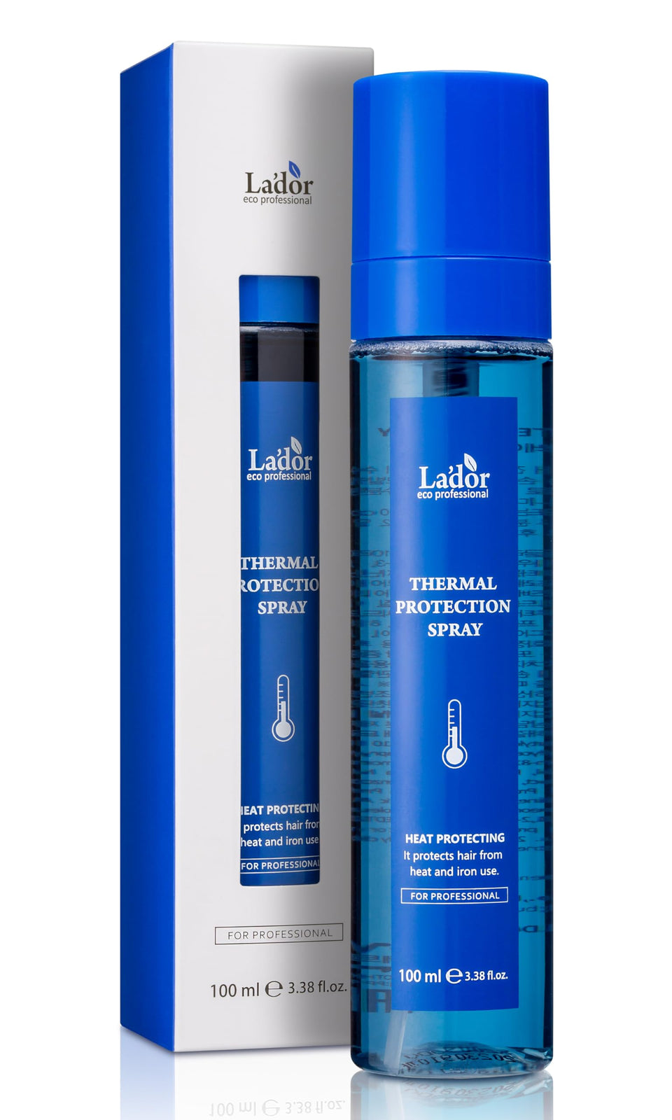 LA'DOR Hair Heat Protectant Spray bottle shields hair from heat for styling