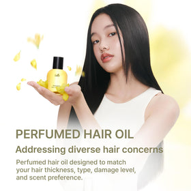 LA'DOR Our Leaf perfume oil bottle highlights glassy finish for silky styling