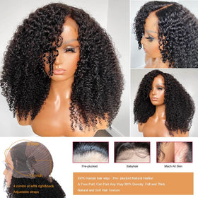 Ladoux 14 inch kinky curly wig shows soft movement and realism.