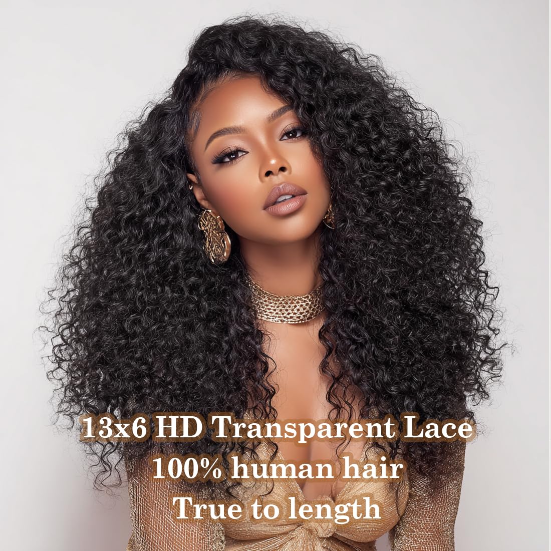 Ladoux kinky curly wig with HD transparent lace for discreet wear.