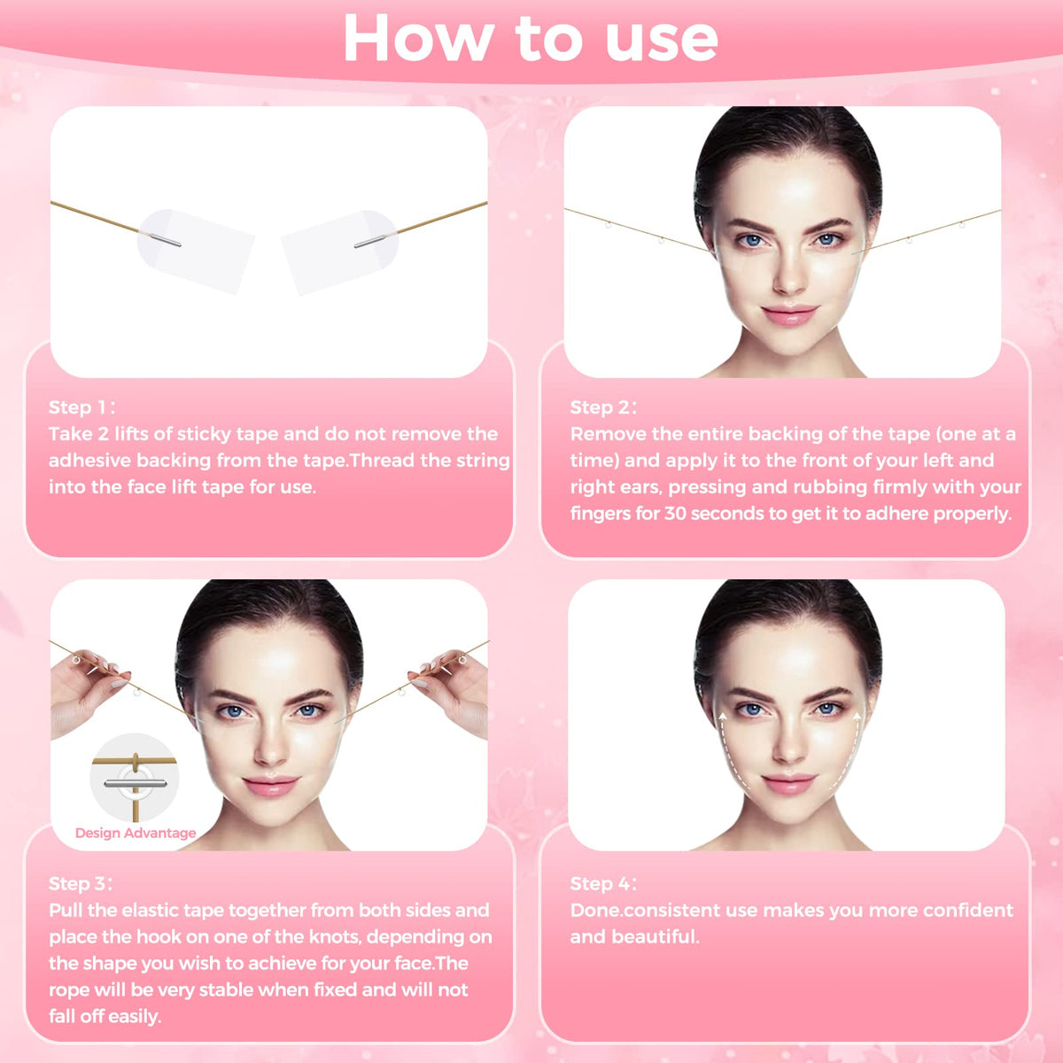 LadPemo lifting tape for neck and jawline creates smoother contours