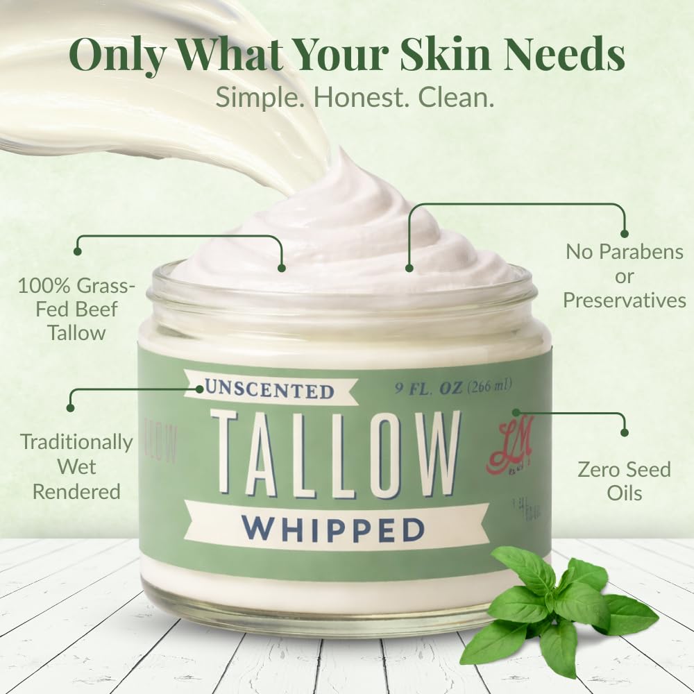 Lady May Tallow whipped texture spread shows fast absorption into the skin.