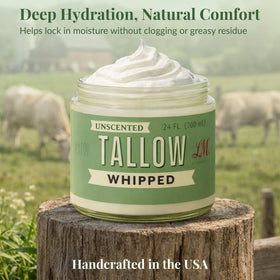 Lady May Tallow Whipped Tallow non-fragranced moisturizer for daily use.