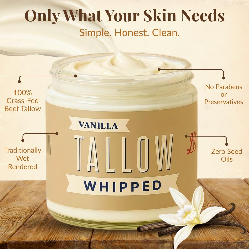 Creamy whipped texture of Lady May Tallow ready to melt into skin.