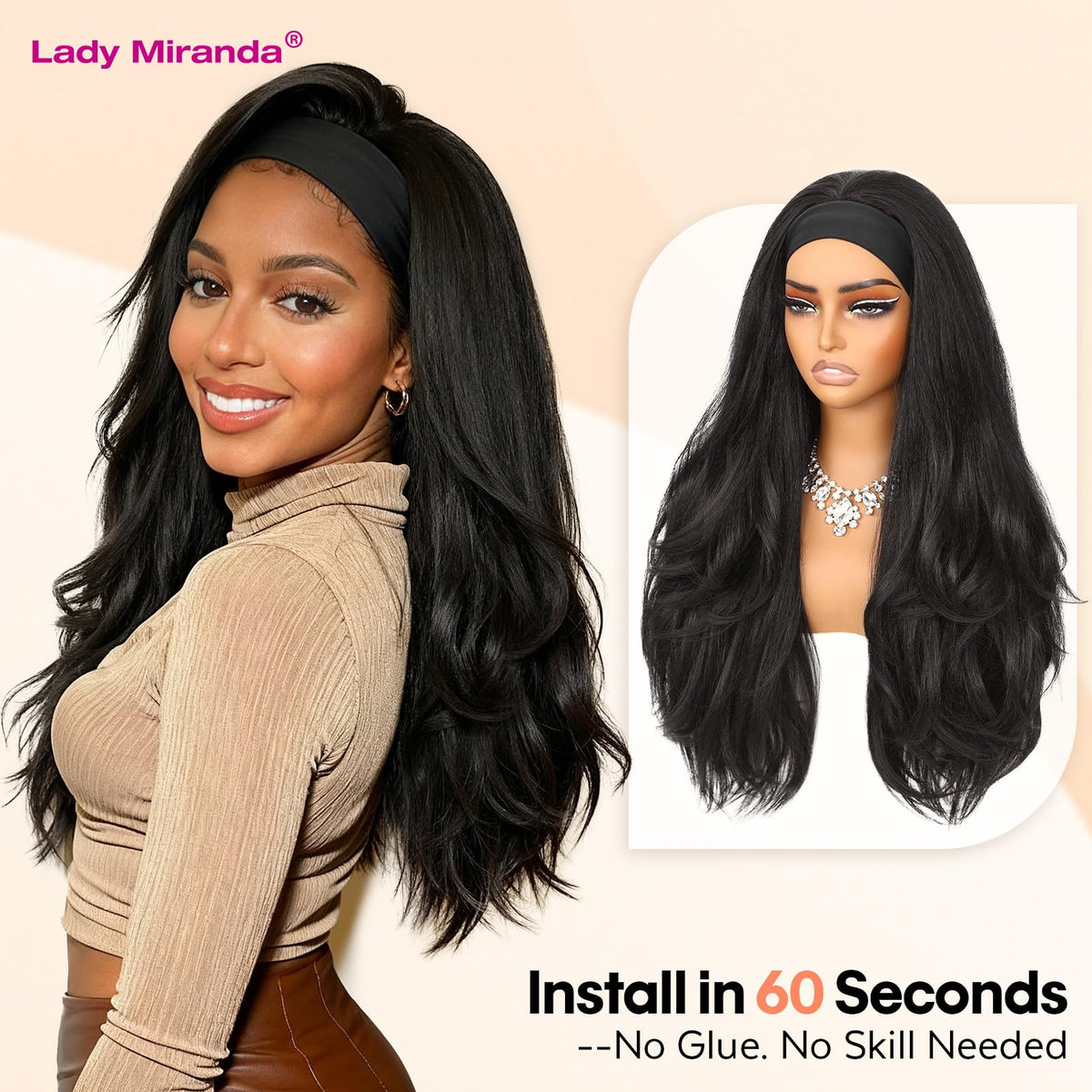 Lady Miranda 26-inch layered blowout texture close-up showing full, voluminous ends.