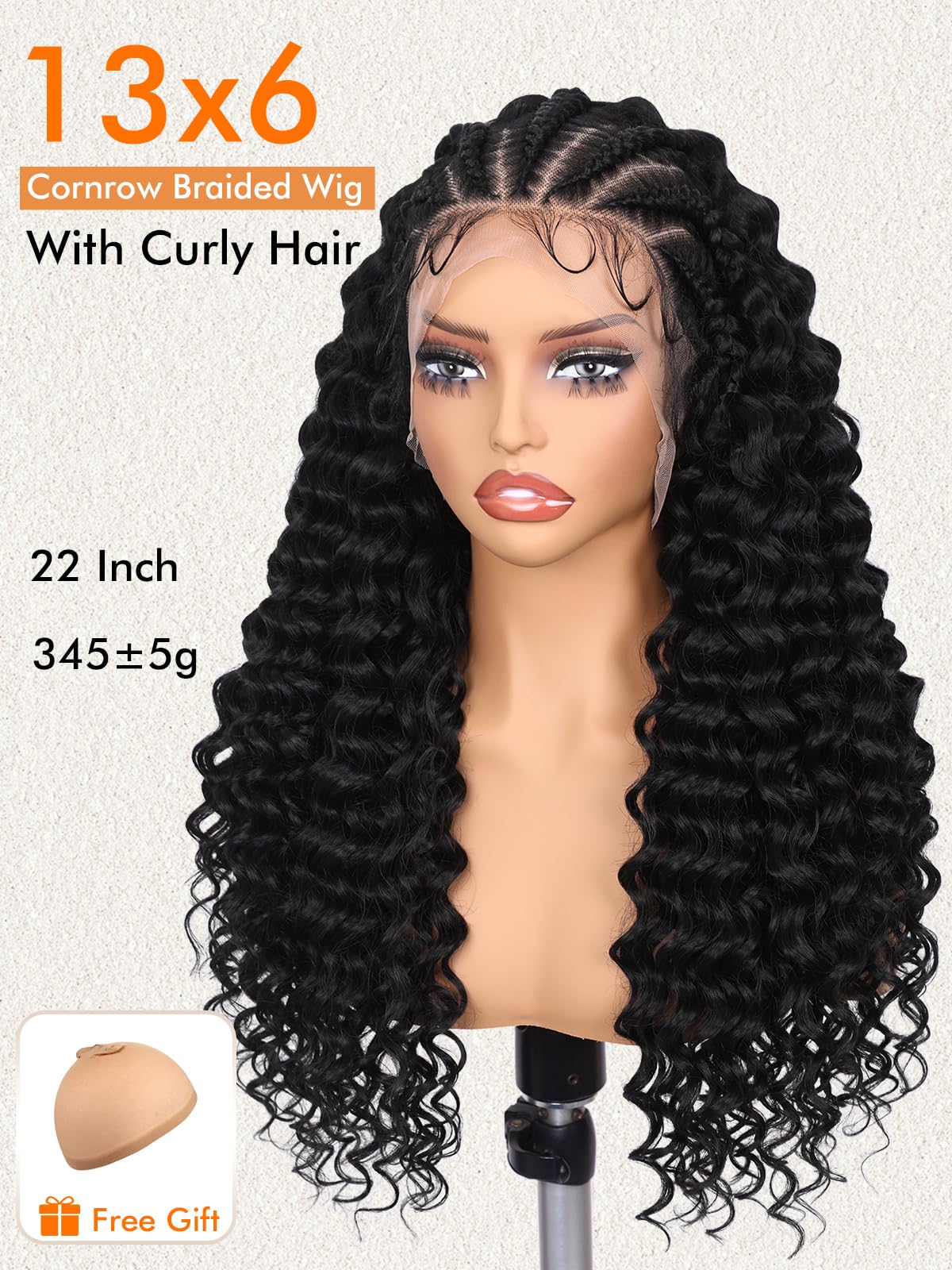 Lady Miranda braided wig close-up reveals realistic texture and durable pre-braided detailing.