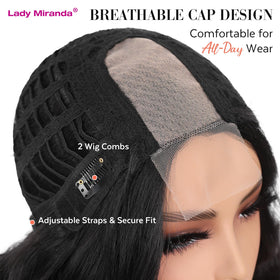 Lady Miranda black pure-color wig delivers authentic appearance and subtle gloss