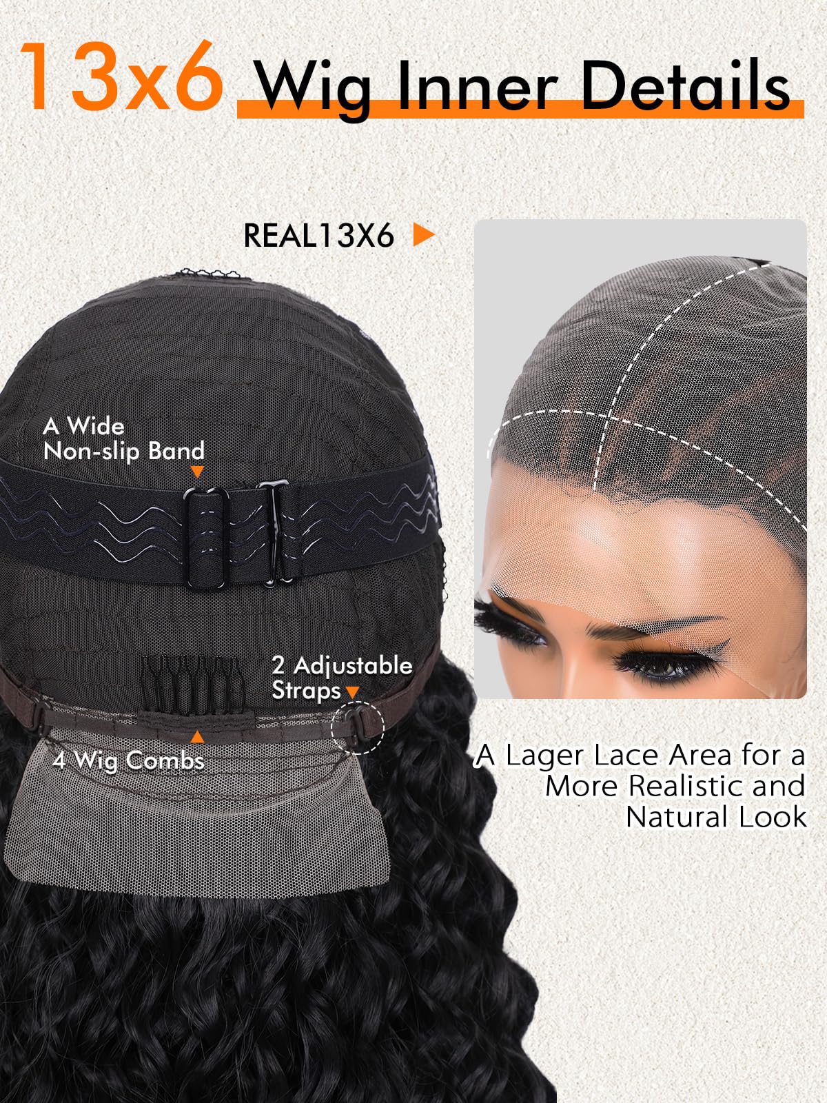 Lady Miranda curly-ends wig front view adds volume for daily or night-out looks.