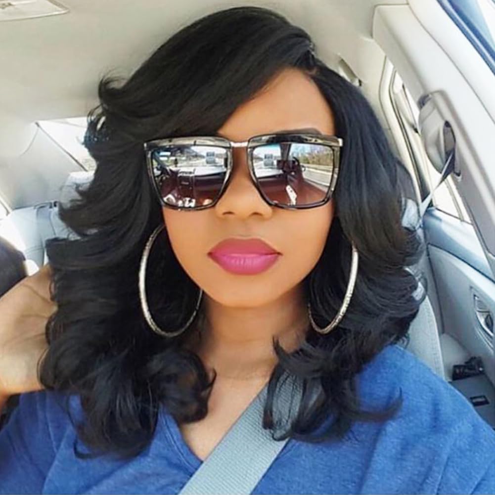 Lady Miranda loose wave lace-part wig in pure black for daily natural style