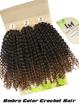 Lady Miranda Marlybob Jerry Curl crochet hair on model for full-head effect