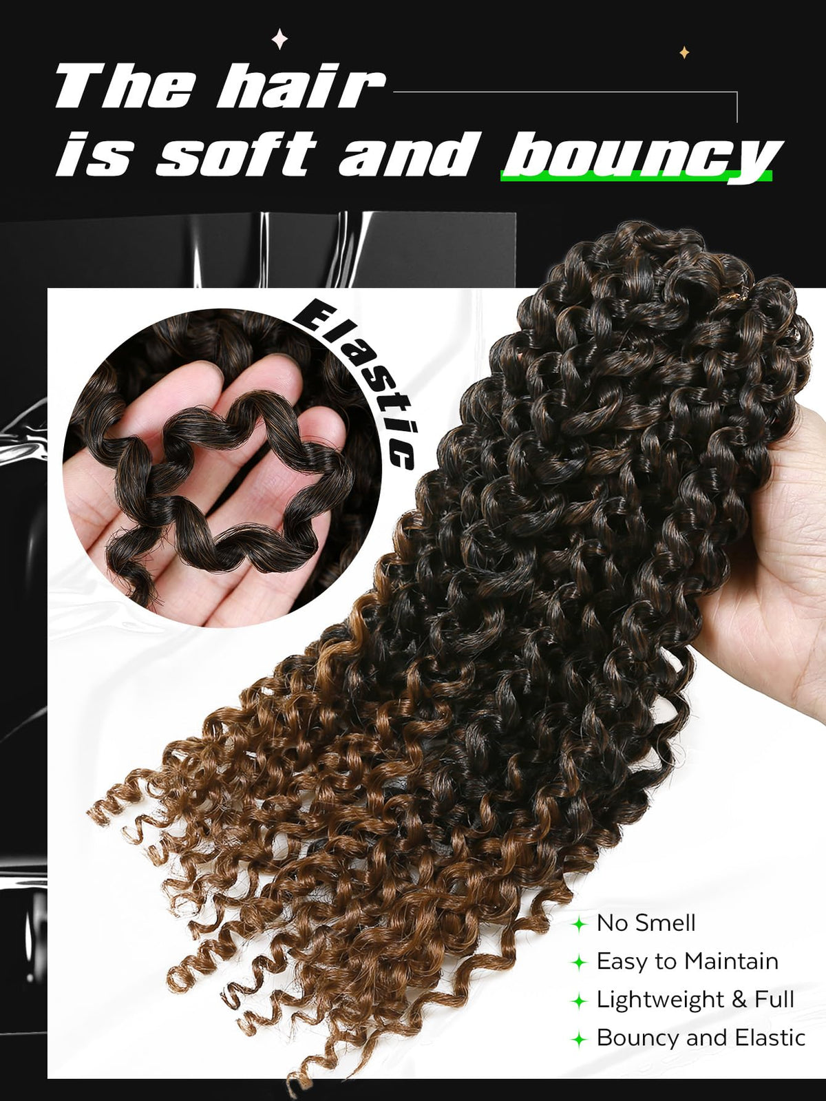 Soft, tangle-free heat-resistant synthetic fiber texture