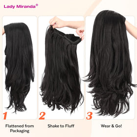 Lady Miranda travel-ready wig shown in compact case for on-the-go styling.