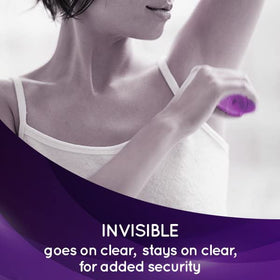 Lady Speed Stick Fresh Fusion clear-dry-appearance, leaves no residue.