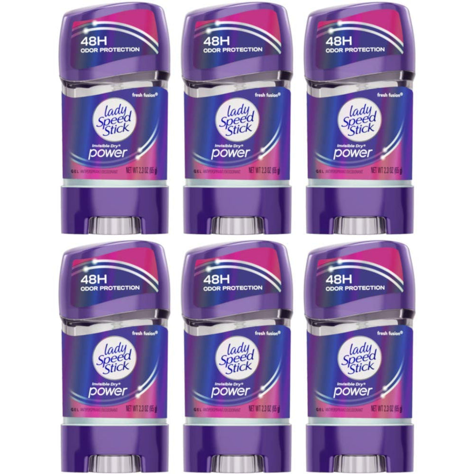 Lady Speed Stick Fresh Fusion Gel application, quick-drying and invisible on skin.