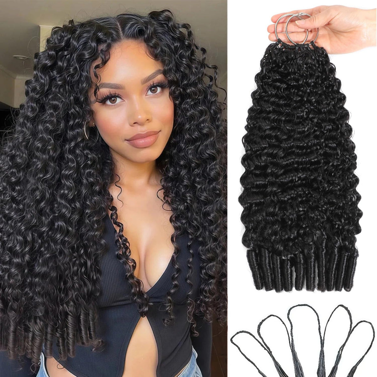 LADYBETU Burmese curly crochet hair 18 inch close-up curl texture and natural shine for everyday wear.