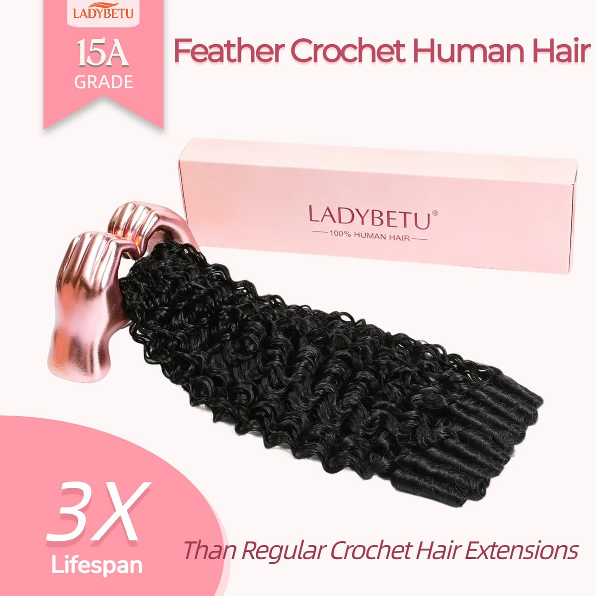LADYBETU invisible knotless design close-up for seamless scalp blend in natural look.