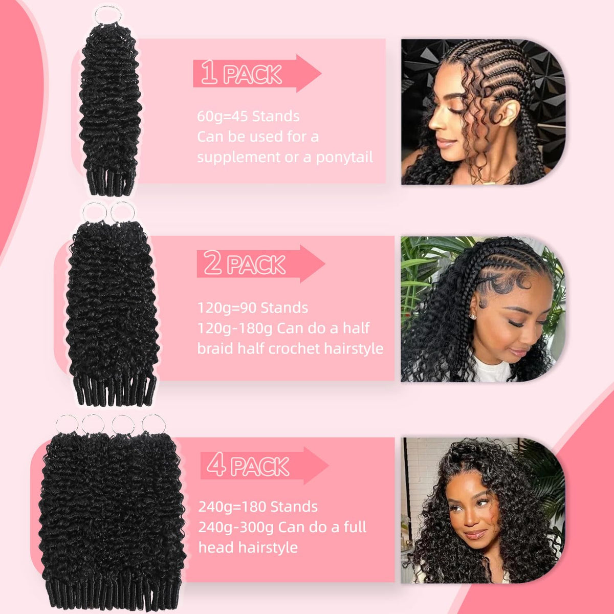 LADYBETU Burmese curly crochet hair natural look and flexible styling options.
