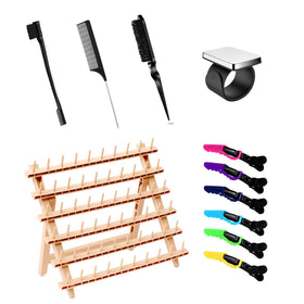Laflare braiding rack with 60 pegs for organized extensions and faster braiding.