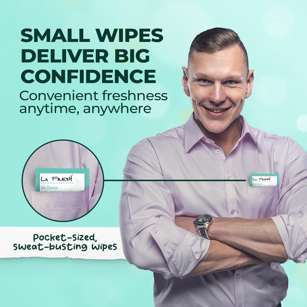 La Fresh Travel Lite Wipes show individual wrappers for hygienic, convenient use.