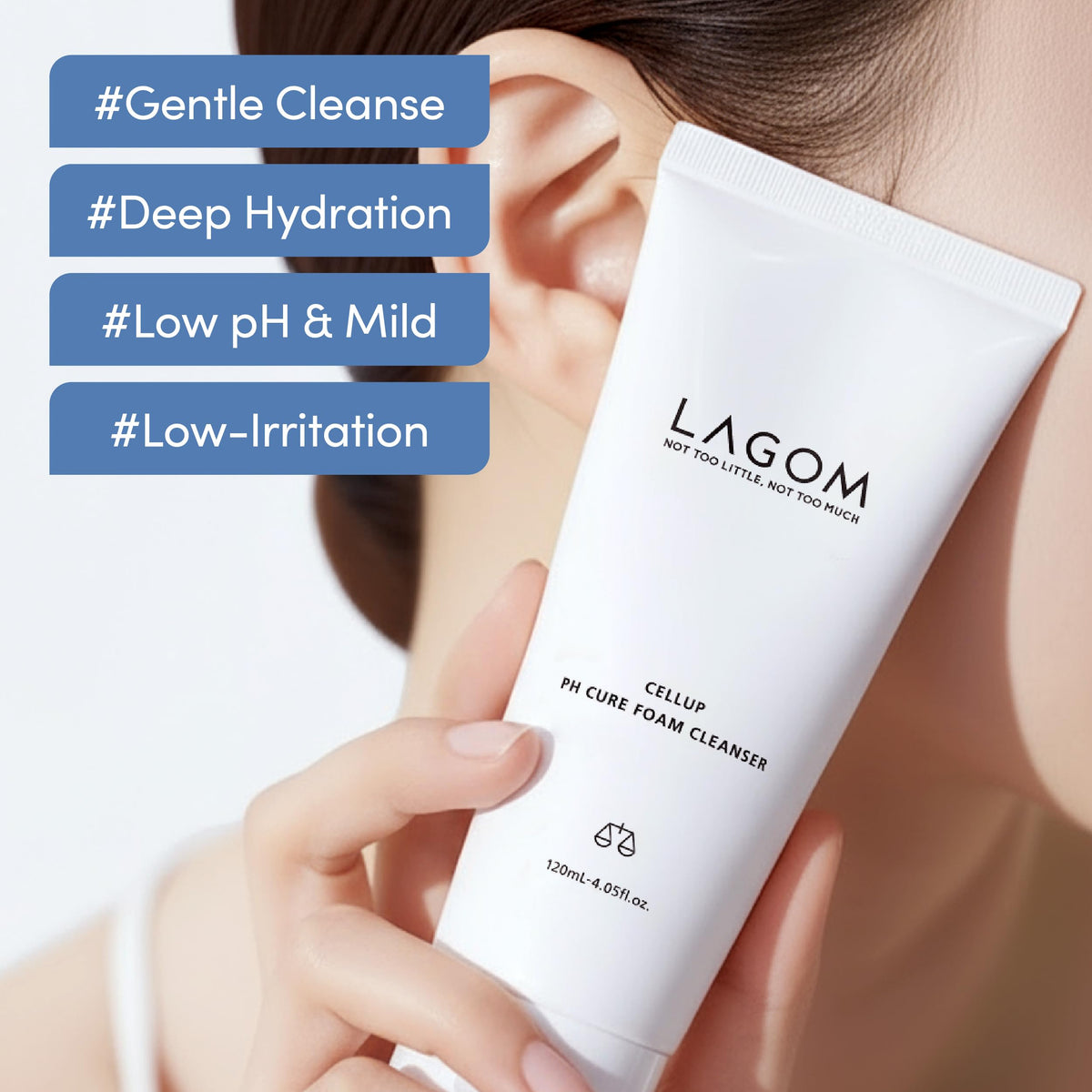 LAGOM Cellup foamy lather shows rich, non-irritating cleansing