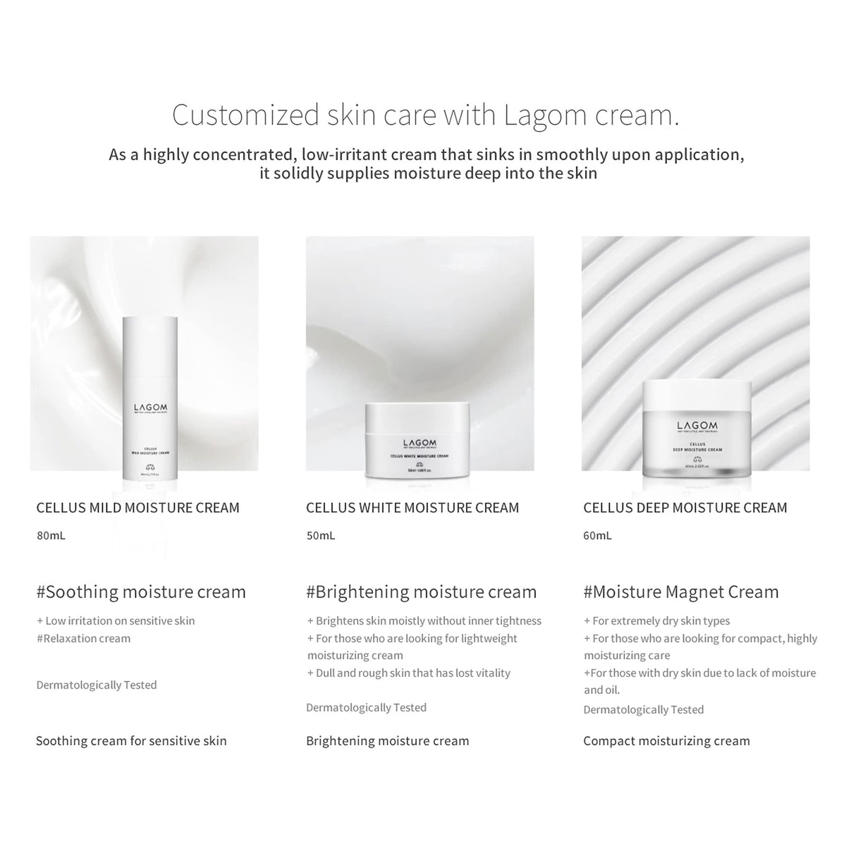 LAGOM Cellus Deep Moisture Cream on clean skin adds subtle glow and moisture.