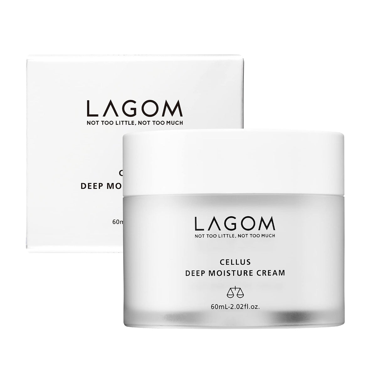 LAGOM Cellus Deep Moisture Cream jar close-up showing smooth daily hydration.