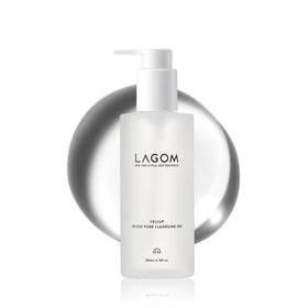 LAGOM Micro Pore Cleansing Oil bottle pour for lightweight daily cleansing.